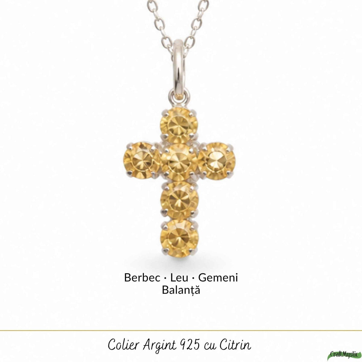 Colier cu Citrin, Argint 925 – CraftMystic