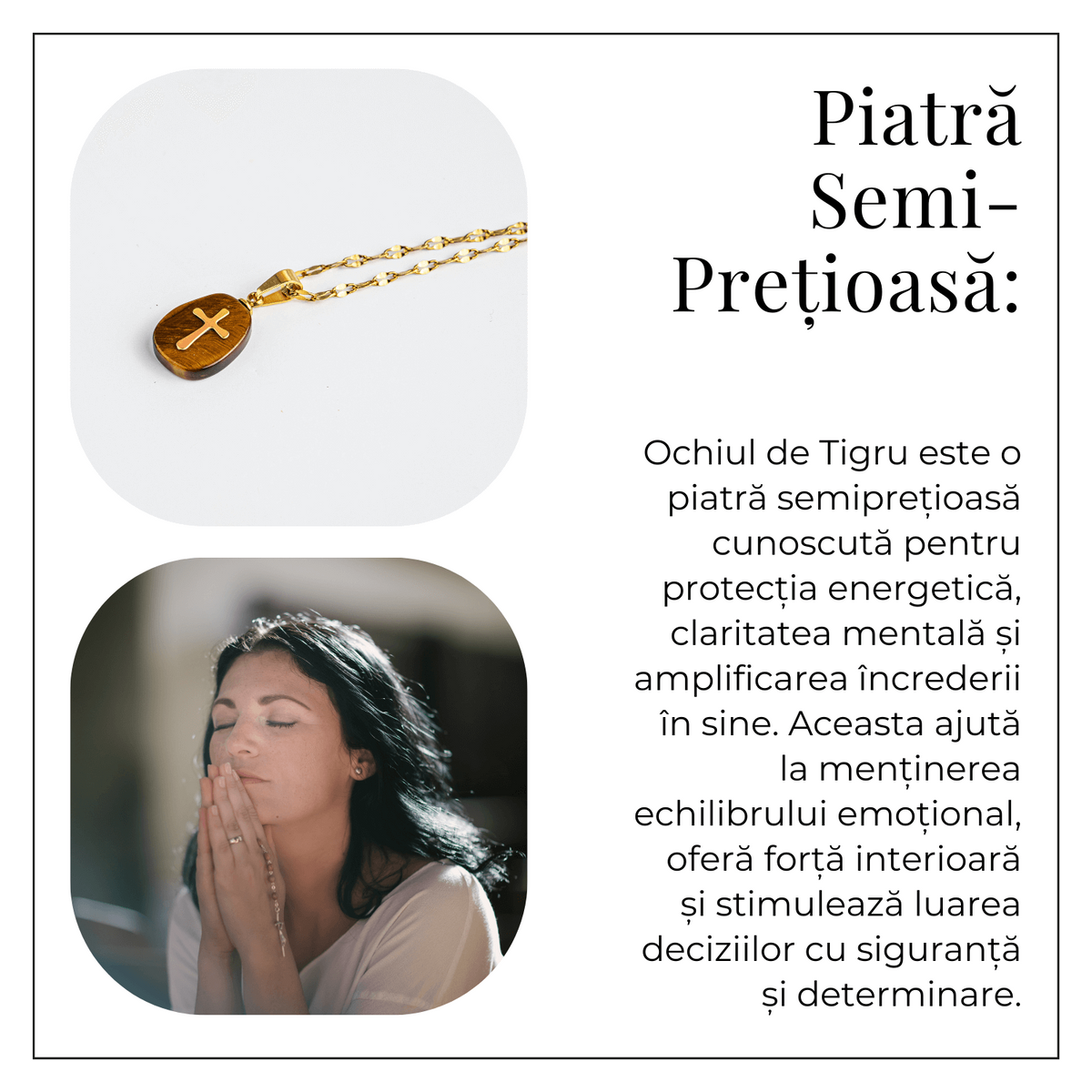 Bijuterie cu Energie si Credinta – Ochi de Tigru si Cruce