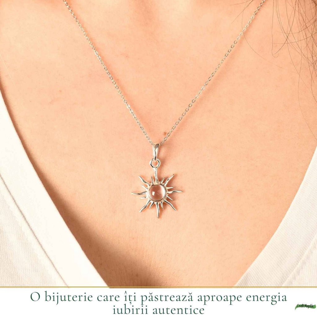 Colier cu Cuarț Roz, Argint 925 – CraftMystic