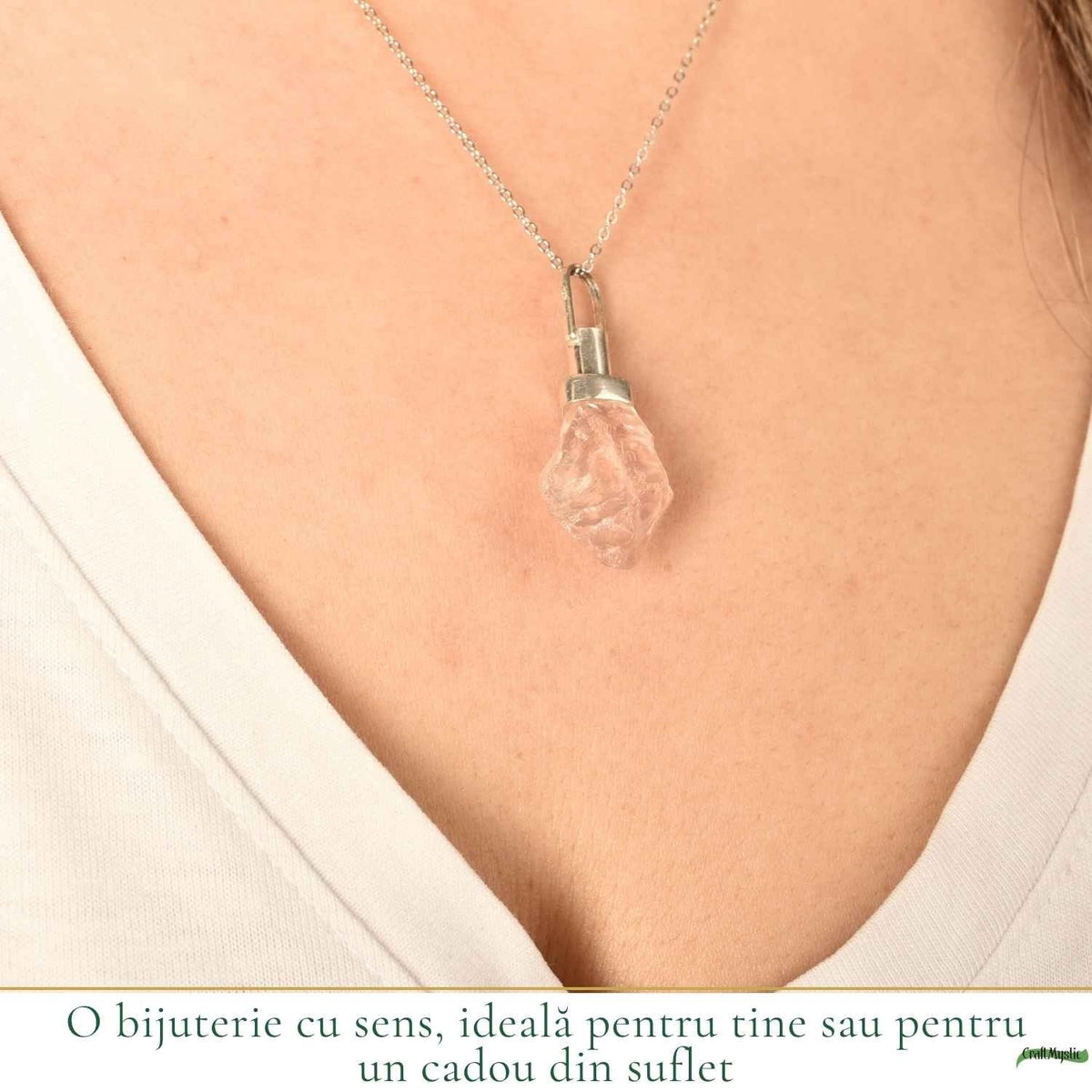 Colier cu Cuarț Roz, Argint 925 – CraftMystic