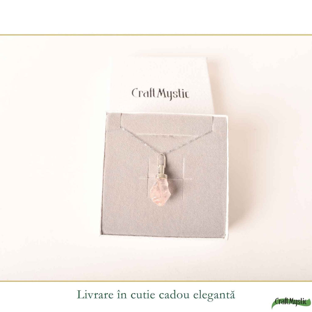 Colier cu Cuarț Roz, Argint 925 – CraftMystic