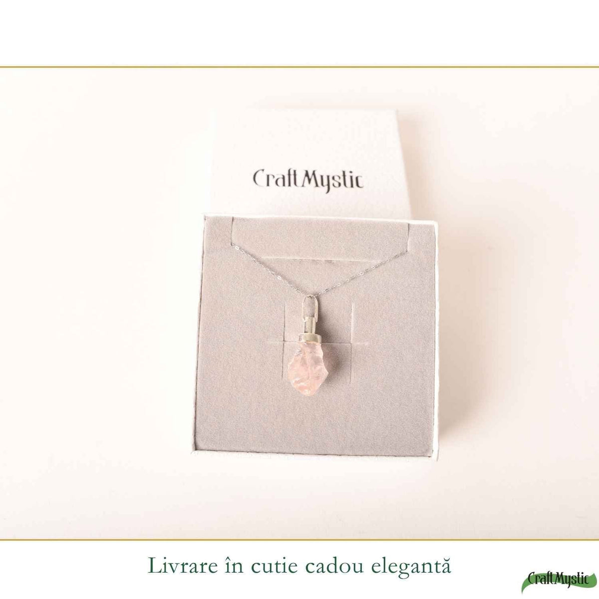 Colier cu Cuarț Roz, Argint 925 – CraftMystic