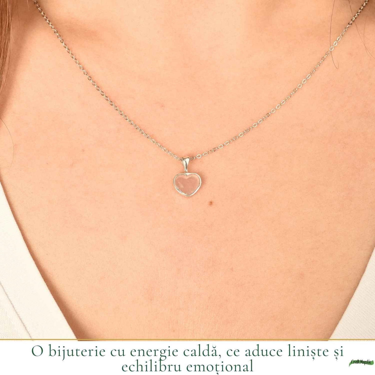 Colier cu Cuarț Roz, Argint 925 – CraftMystic