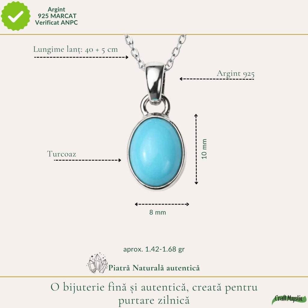 Colier cu Turcoaz, Argint 925 – CraftMystic