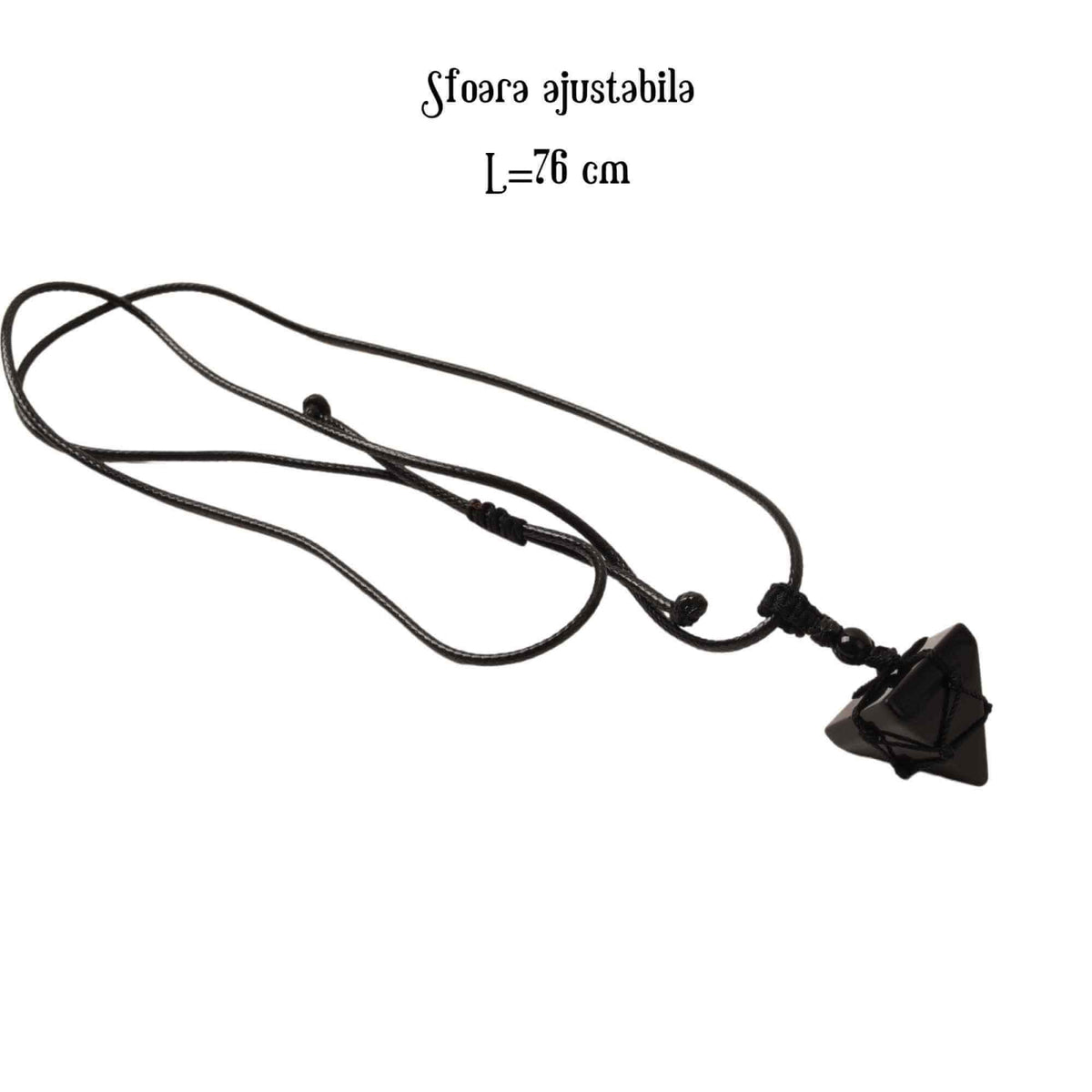 Colier Terapeutic din Obsidian sub Forma de Piramida