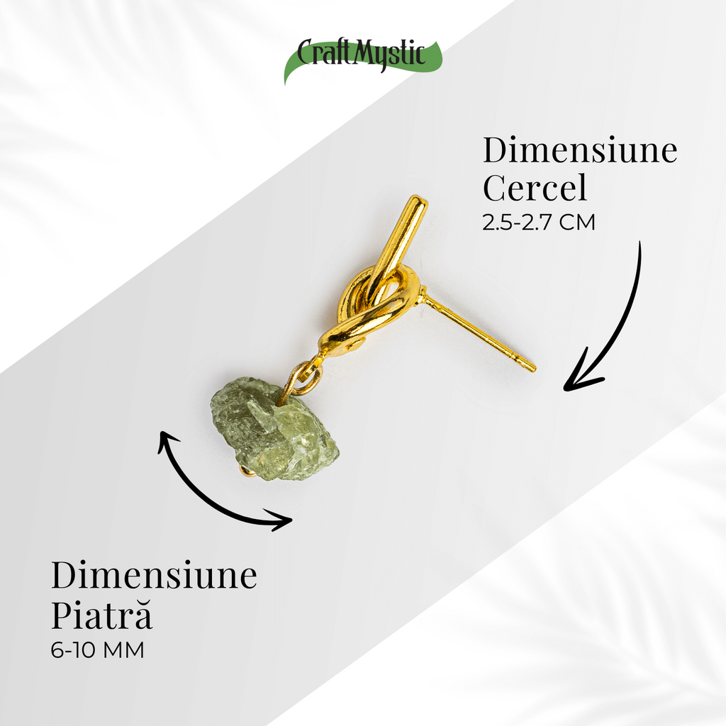 Prosperitate si Vibratie Pozitiva – Cercei cu Peridot Natural