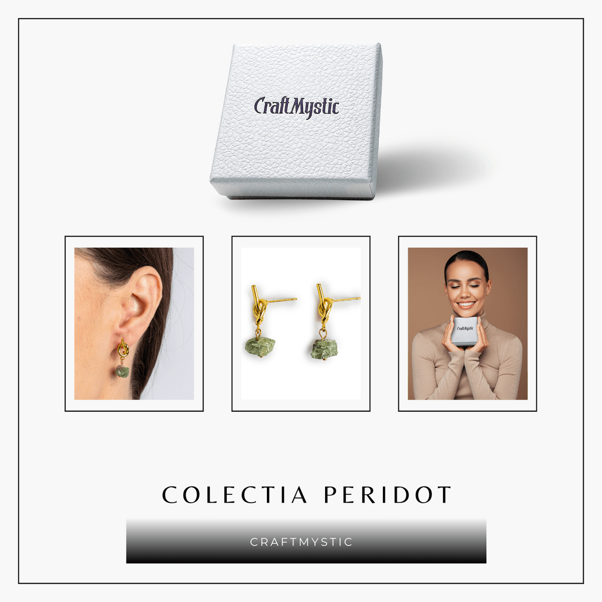 Prosperitate si Vibratie Pozitiva – Cercei cu Peridot Natural