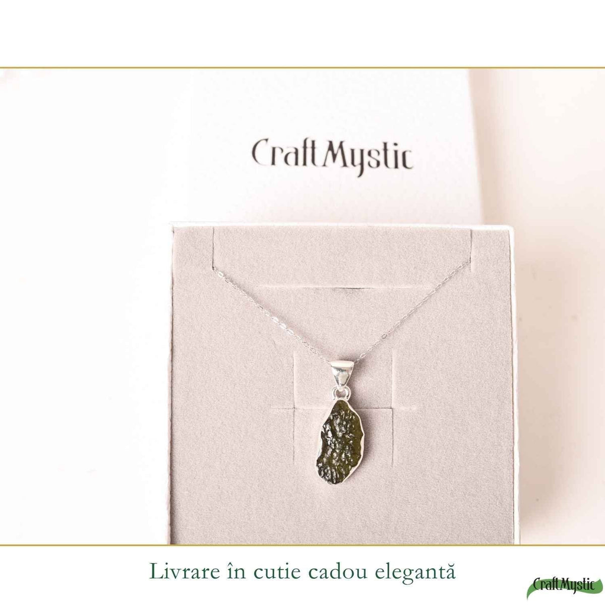 Colier cu Moldavit, Argint 925 – CraftMystic