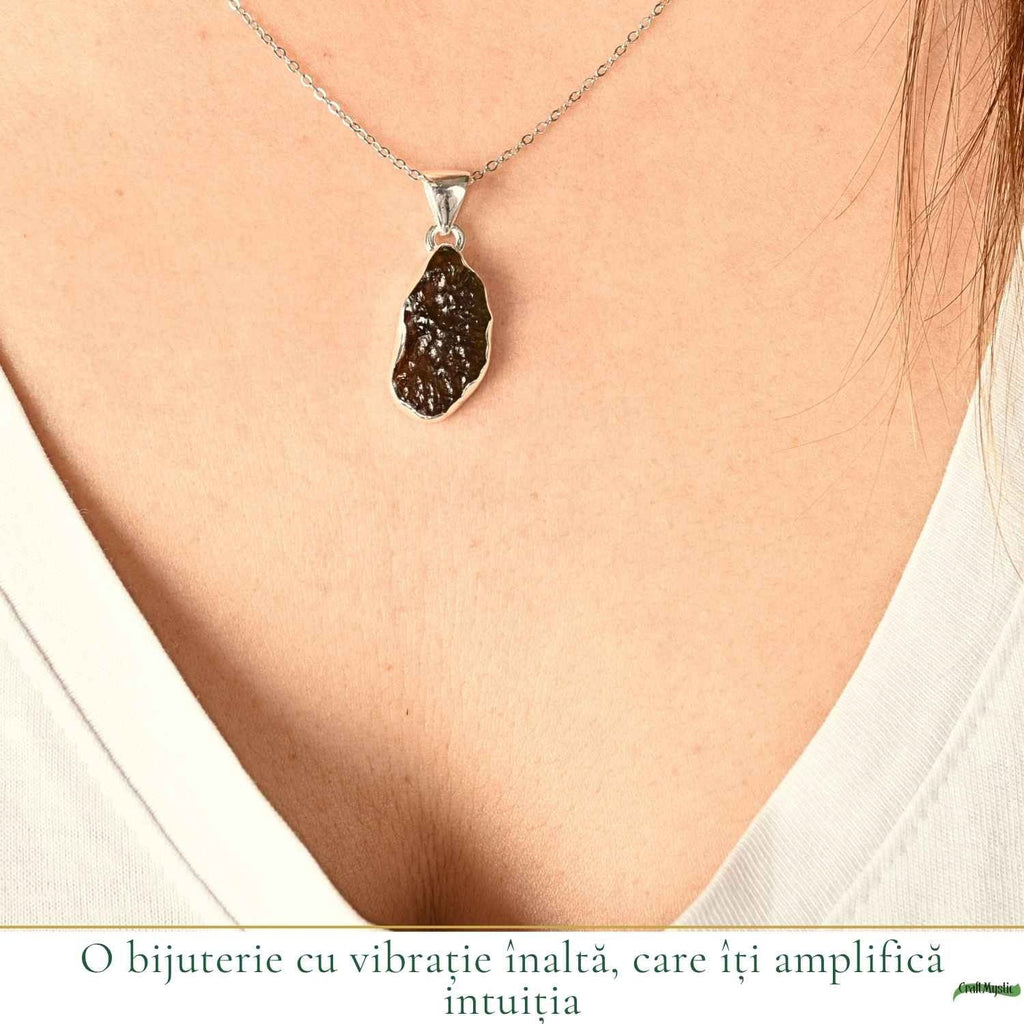 Colier cu Moldavit, Argint 925 – CraftMystic