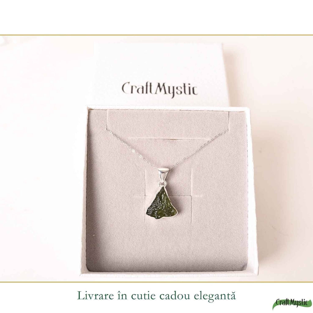 Colier cu Moldavit, Argint 925 – CraftMystic
