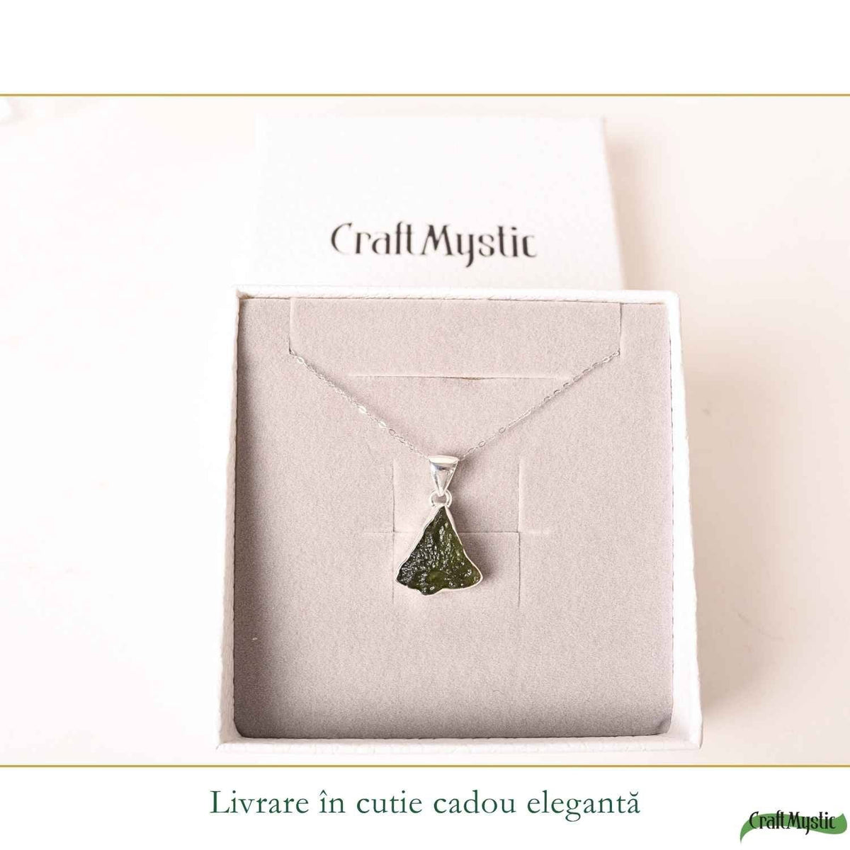 Colier cu Moldavit, Argint 925 – CraftMystic
