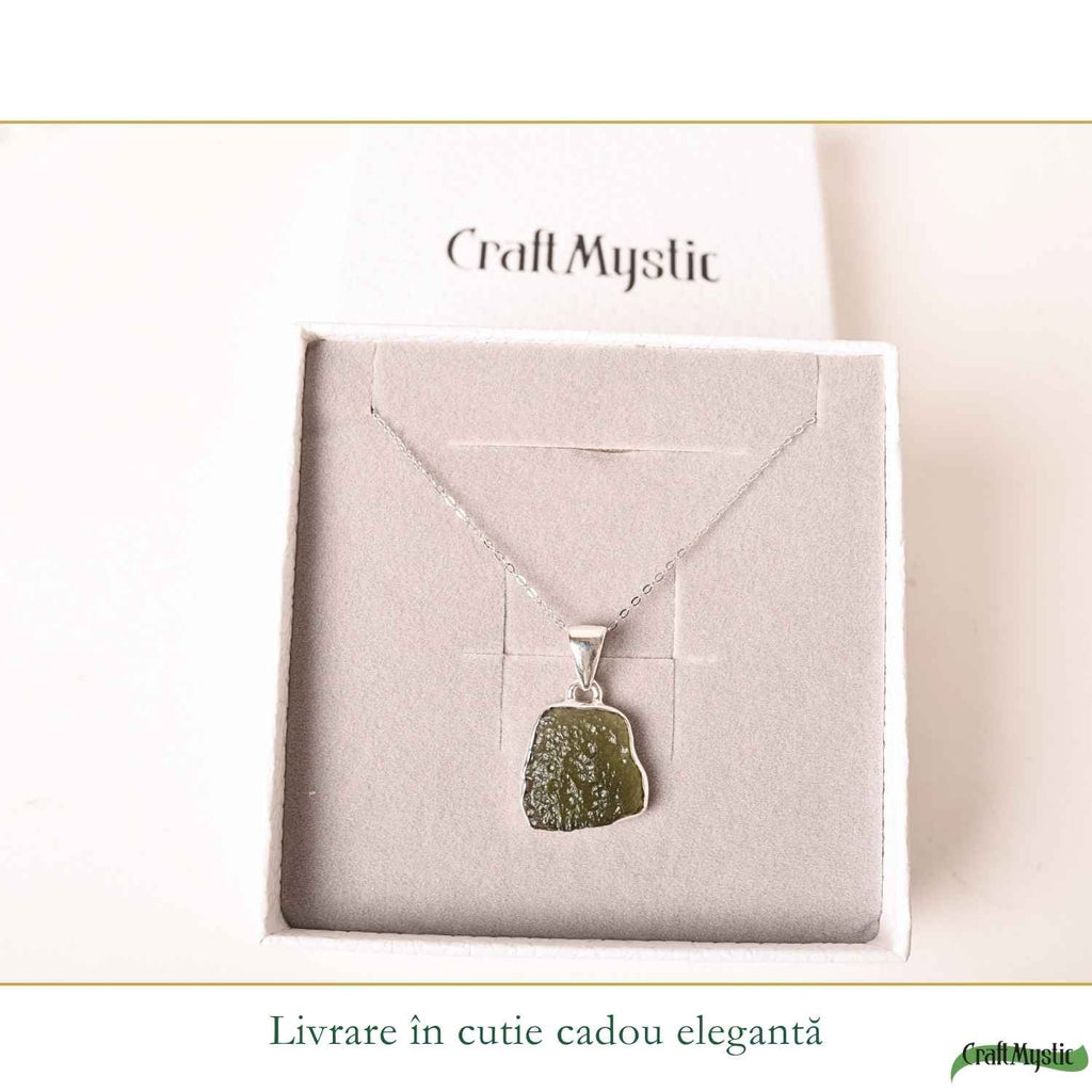 Colier cu Moldavit, Argint 925 – CraftMystic