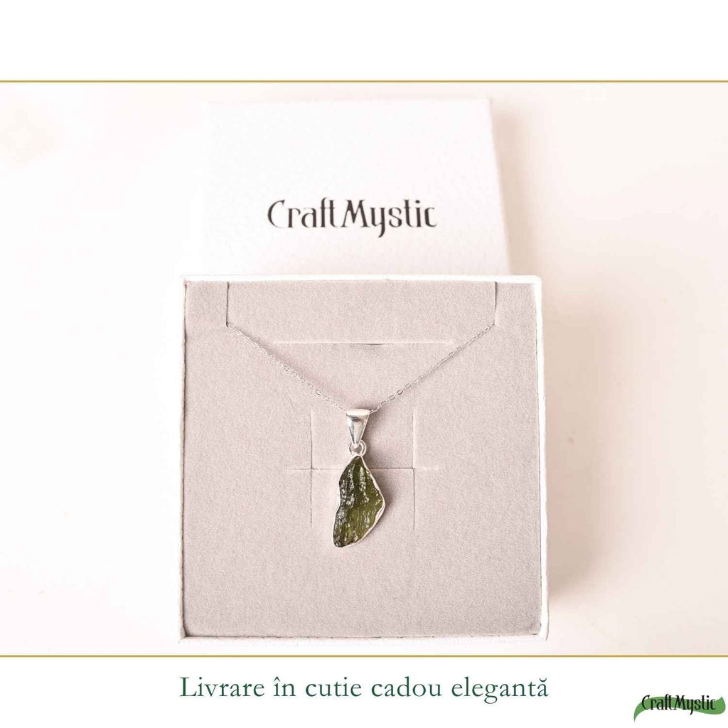 Colier cu Moldavit, Argint 925 – CraftMystic