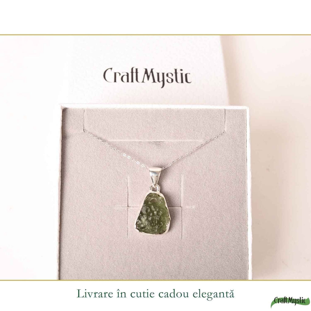 Colier cu Moldavit, Argint 925 – CraftMystic