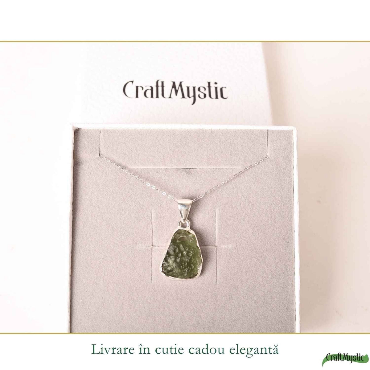 Colier cu Moldavit, Argint 925 – CraftMystic
