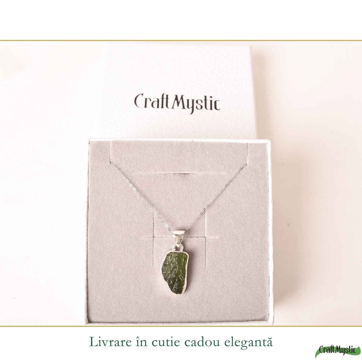Colier cu Moldavit, Argint 925 – CraftMystic