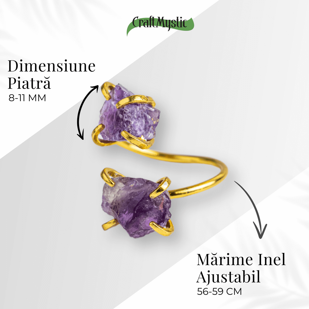 Talismanul Echilibrului – Inel Auriu cu Ametist pentru Calmul Mintii