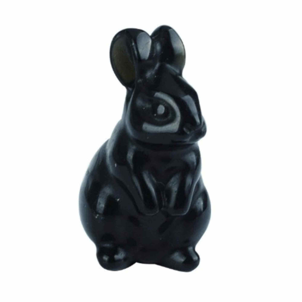 Figurina 4 cm cu forma de iepure sculptata manual din aventurina verde naturala - Cristale si pietre vindecatoare semipretioase cu animale