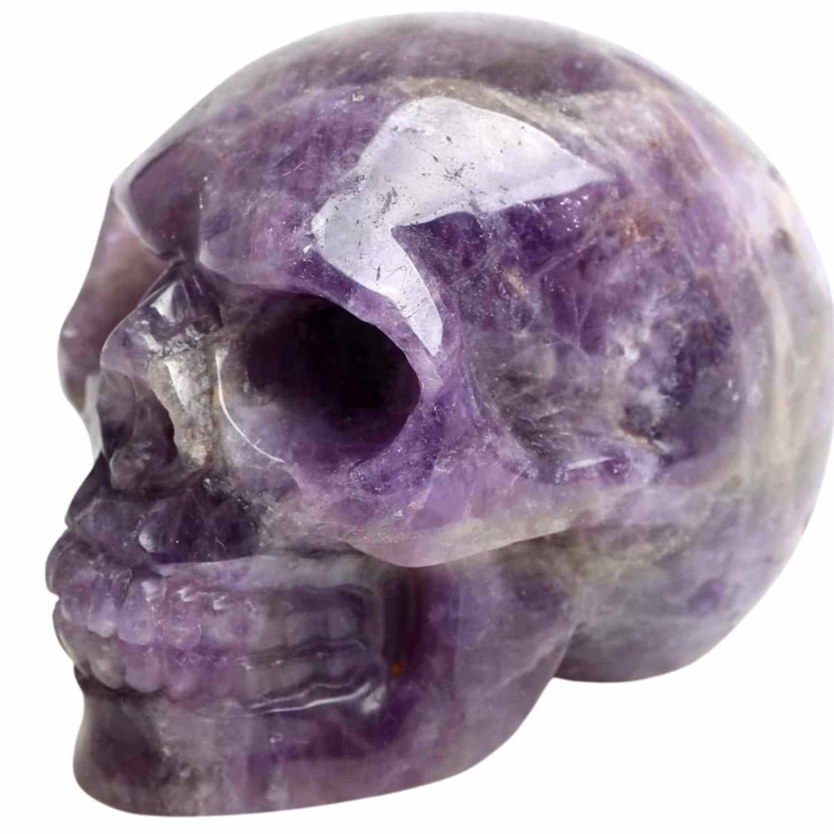 Craniu 5 cm sculptat manual din cristal de Ametist piatra semipretioasa vindecatoare Figurina artistica pentru decor de Halloween, decoratiune pentru biroul de acasa