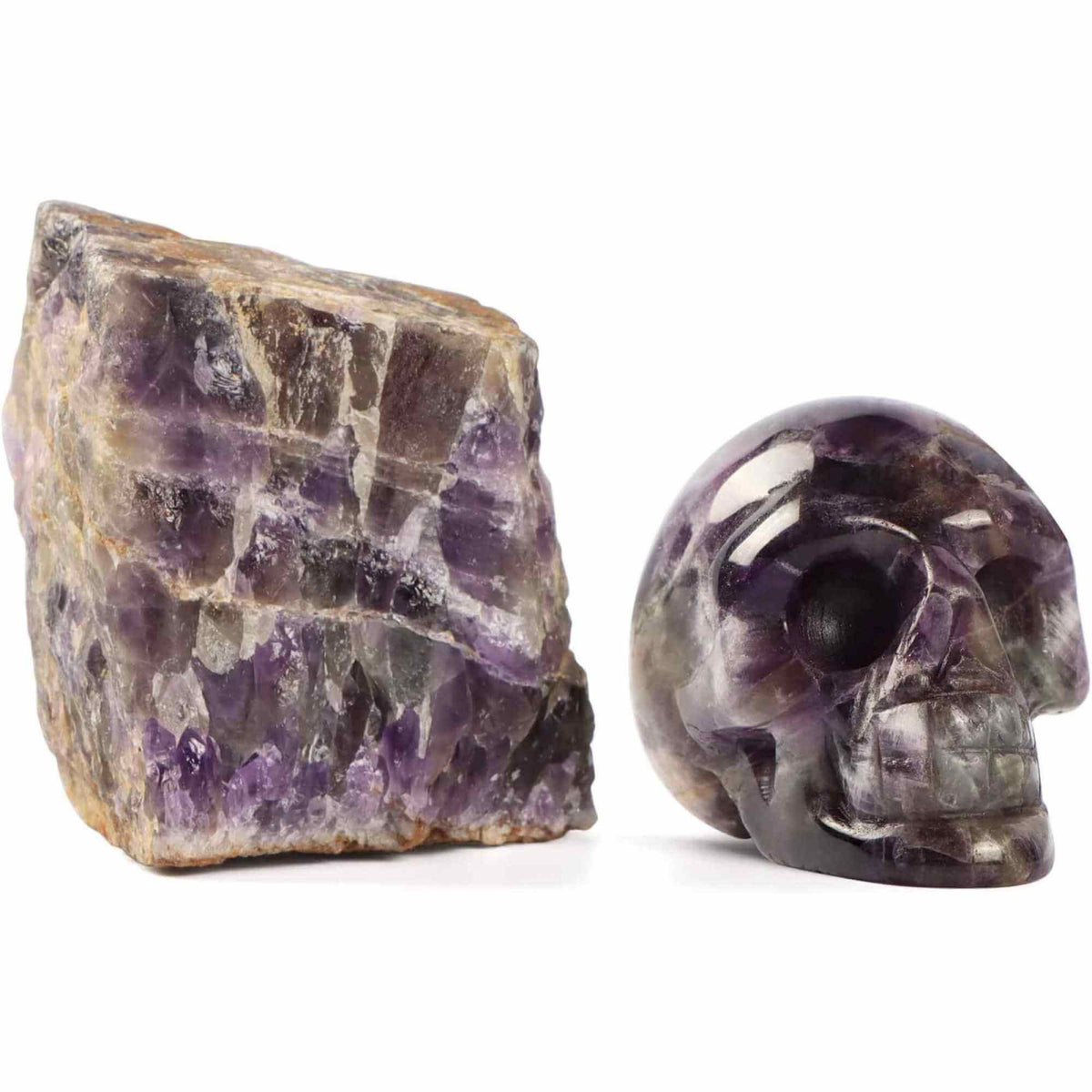 Craniu 5 cm sculptat manual din cristal de Ametist piatra semipretioasa vindecatoare Figurina artistica pentru decor de Halloween, decoratiune pentru biroul de acasa