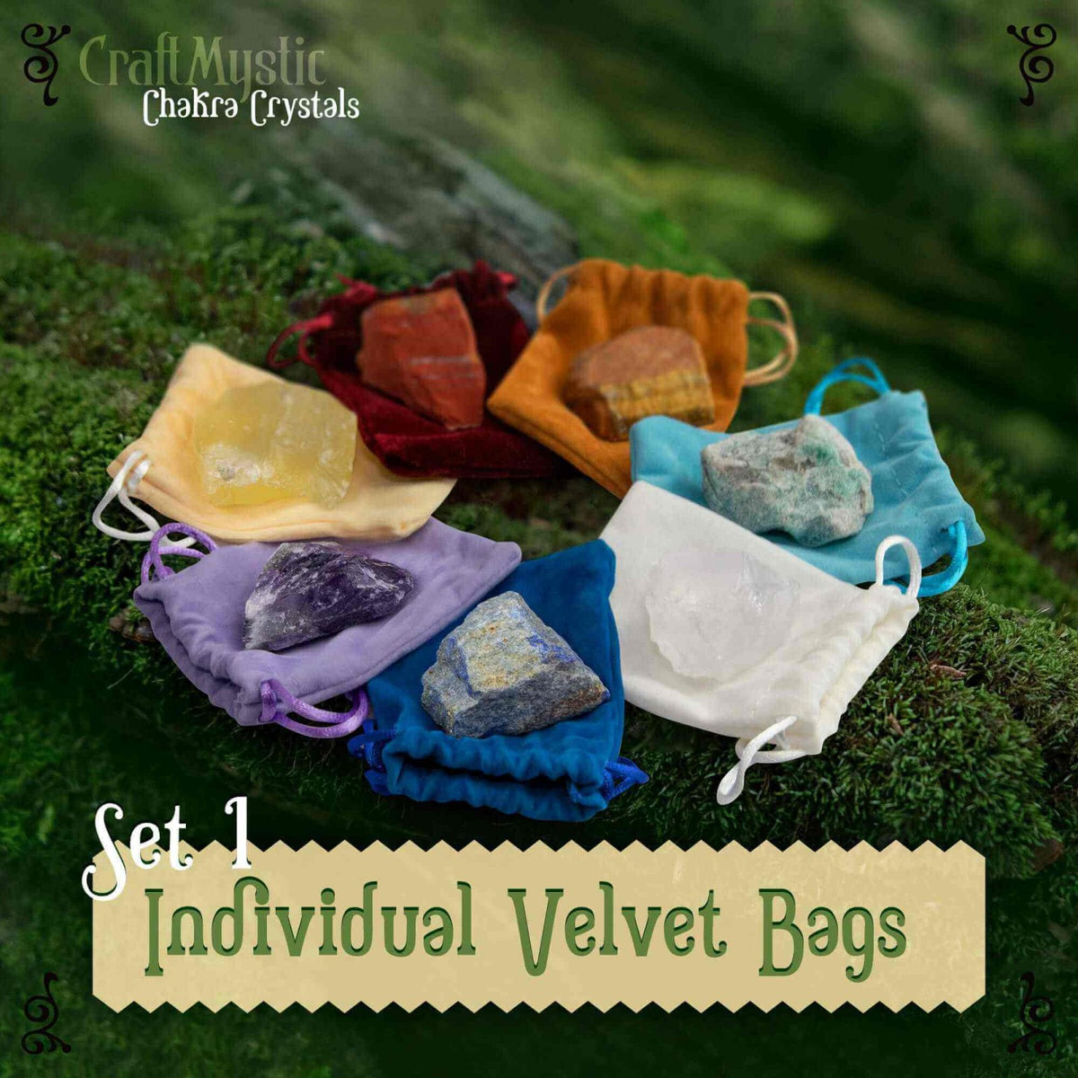 Cristale Naturale si Pietre Naturale Vindecatoare Chakra - Set complet din 34 Piese pentru meditatie, spiritualitate - Selenit, Lapis, Citrine, Ametist