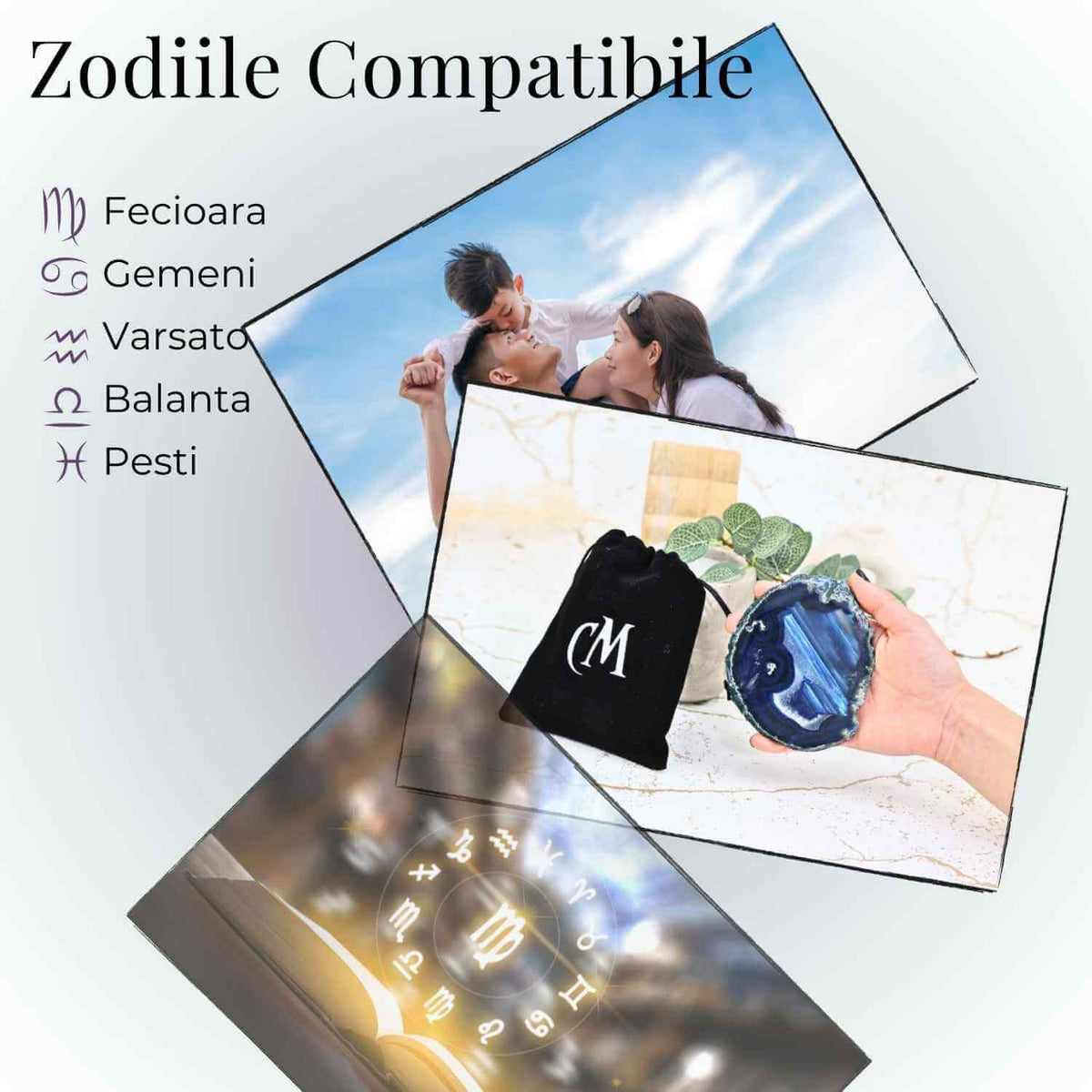 Felie de Agat Albastru 7-8 cm forma neregulata– Calm si Claritate Mentala