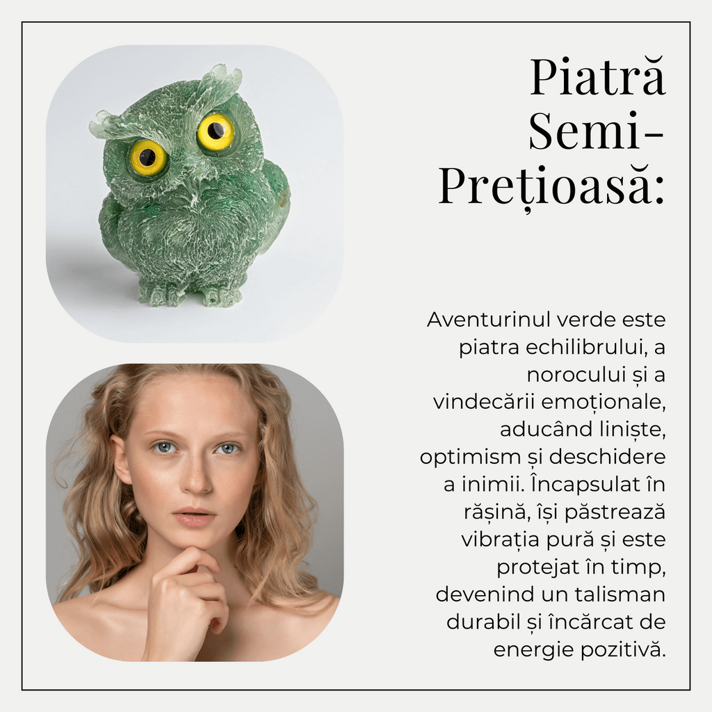 Bufnita din Aventurin Verde – Simbolul Intelepciunii si Norocului