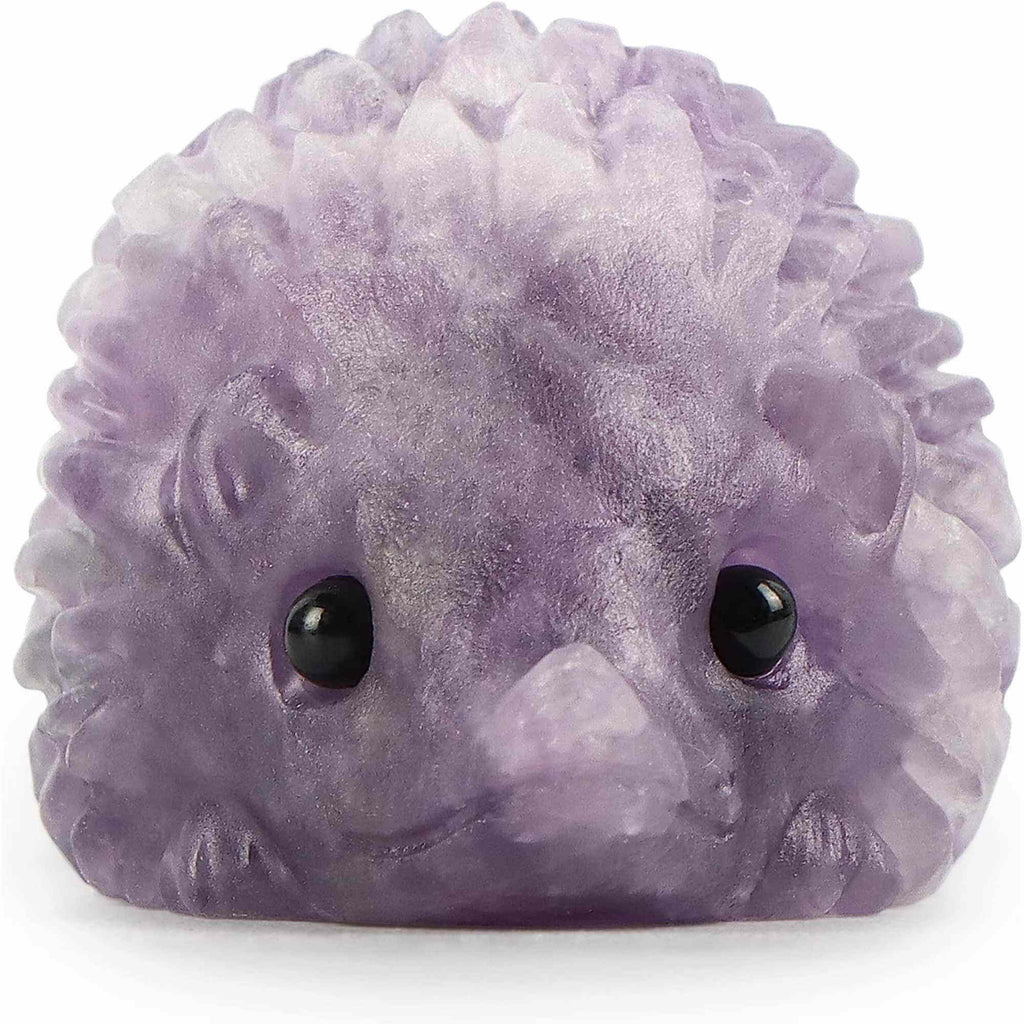 Figurina arici 4cm de cristal semipretios Ametist -Sculptata manual pentru Reiki, decoratiuni interioare