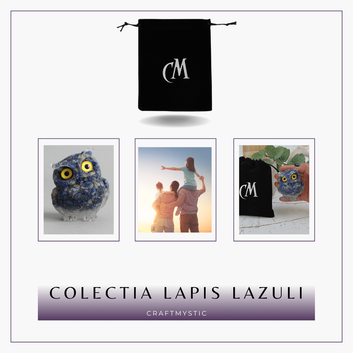 Figurina Bufnita din Lapis Lazuli – Talisman de Intelepciune si Protectie