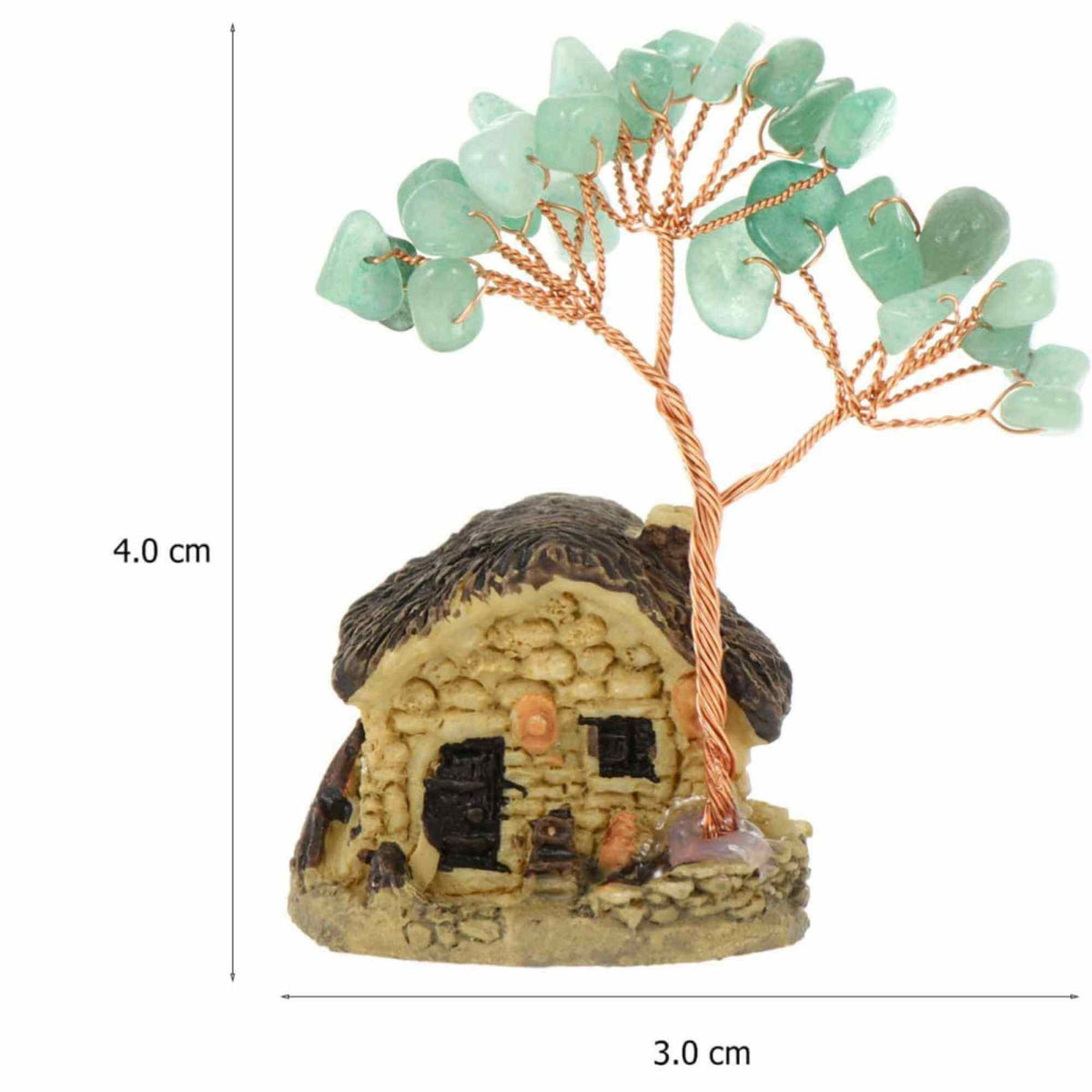 Figurina casuta cu ramuri din cristale naturale Aventurin Verde