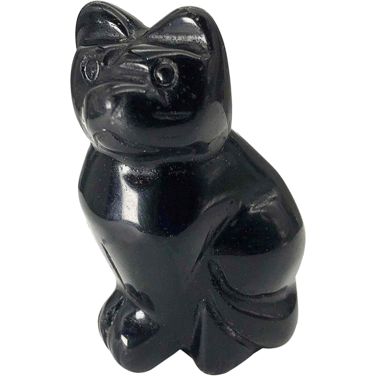 Figurina 5 cm inger din cristal vindecator Obsidian - Sculptura manuala din piatra naturala lustruita - Decor pentru camera birou cu energie reiki pentru femei barbati - Copie