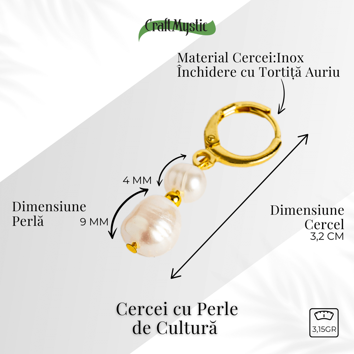 Bijuterie delicata pentru rafinament zilnic – Cercei tortita cu perle de cultura