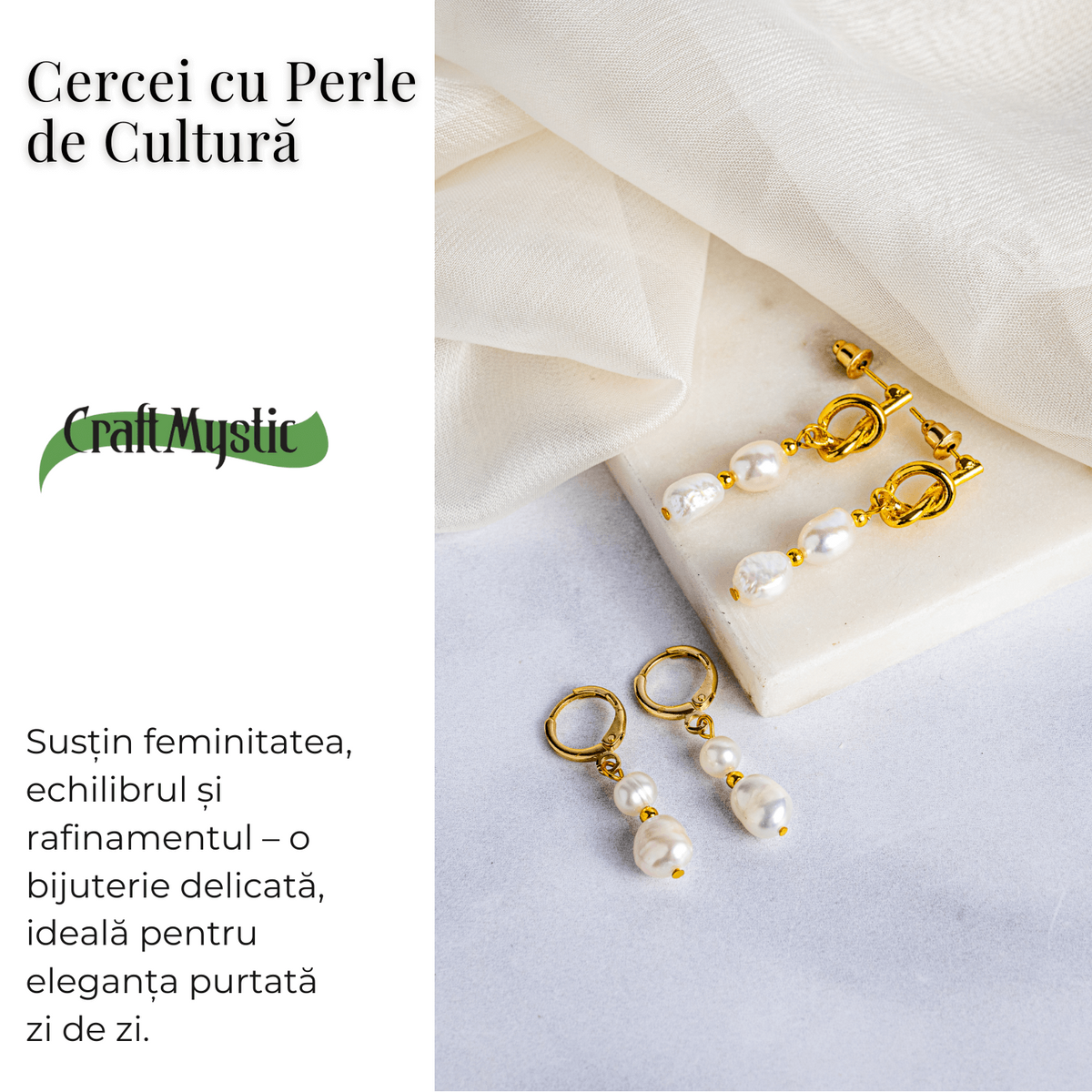 Bijuterie delicata pentru rafinament zilnic – Cercei tortita cu perle de cultura
