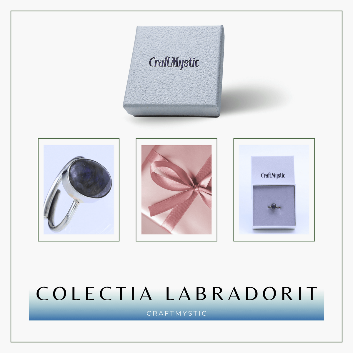 Inel Ajustabil Argintiu cu Labradorit natural oval, pentru protectie si intuitie