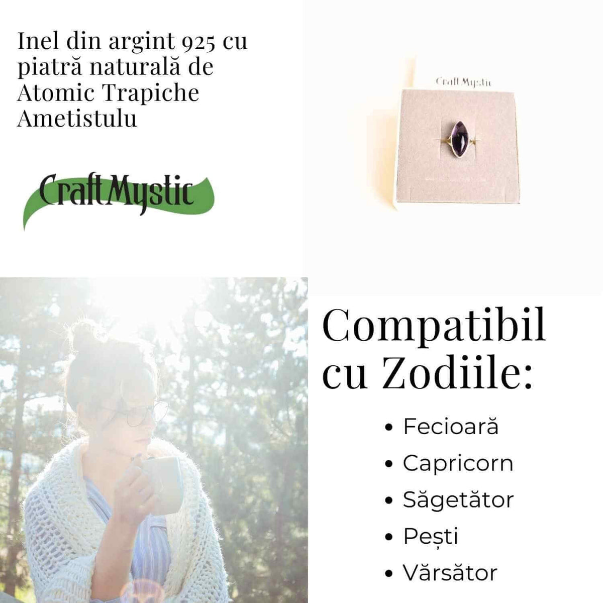 Inel cu Ametist, Argint 925 – CraftMystic