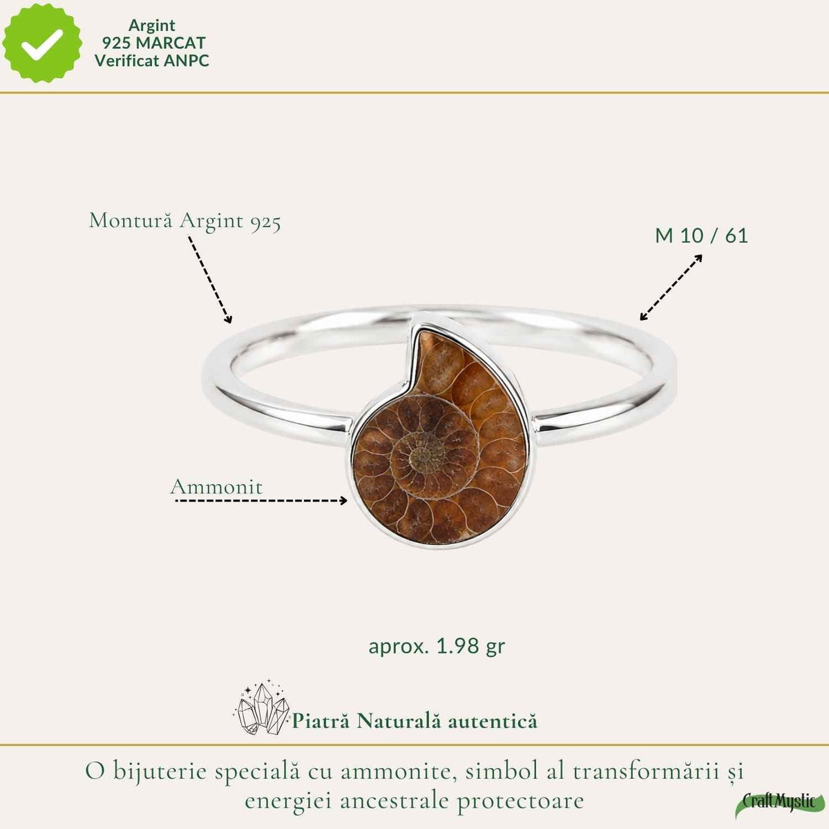 Inel cu Amolit, Argint 925 – CraftMystic