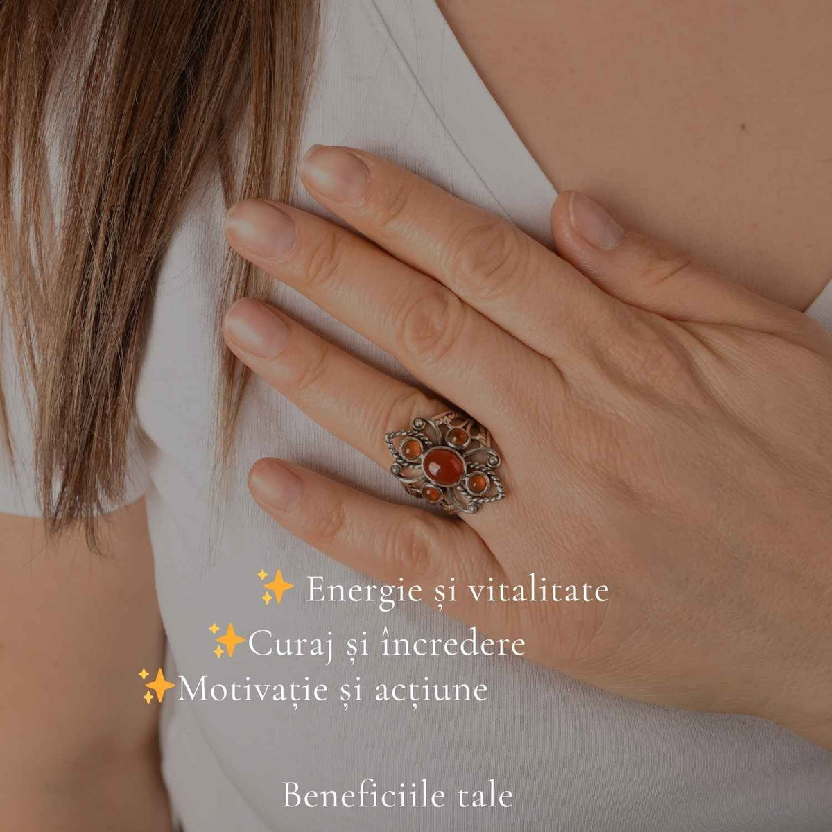 Inel cu Carneol, Argint 925 – CraftMystic