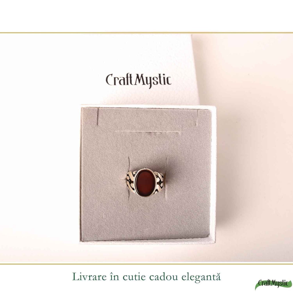 Inel cu Carneol, Argint 925 – CraftMystic