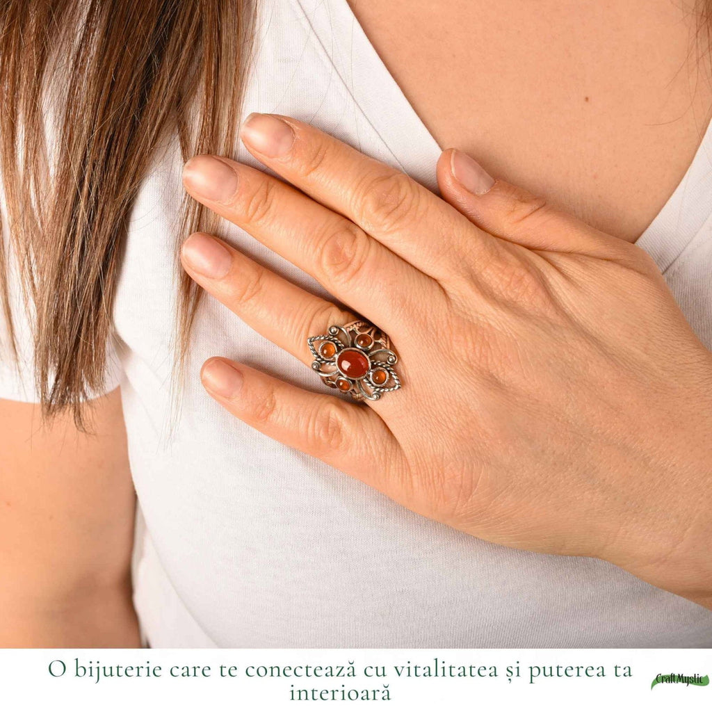 Inel cu Carneol, Argint 925 – CraftMystic
