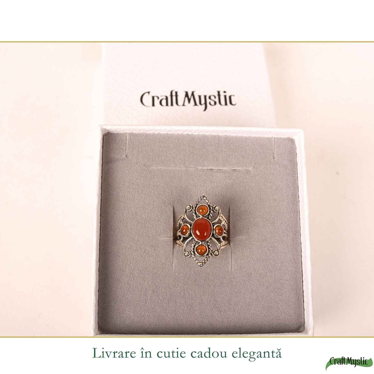 Inel cu Carneol, Argint 925 – CraftMystic