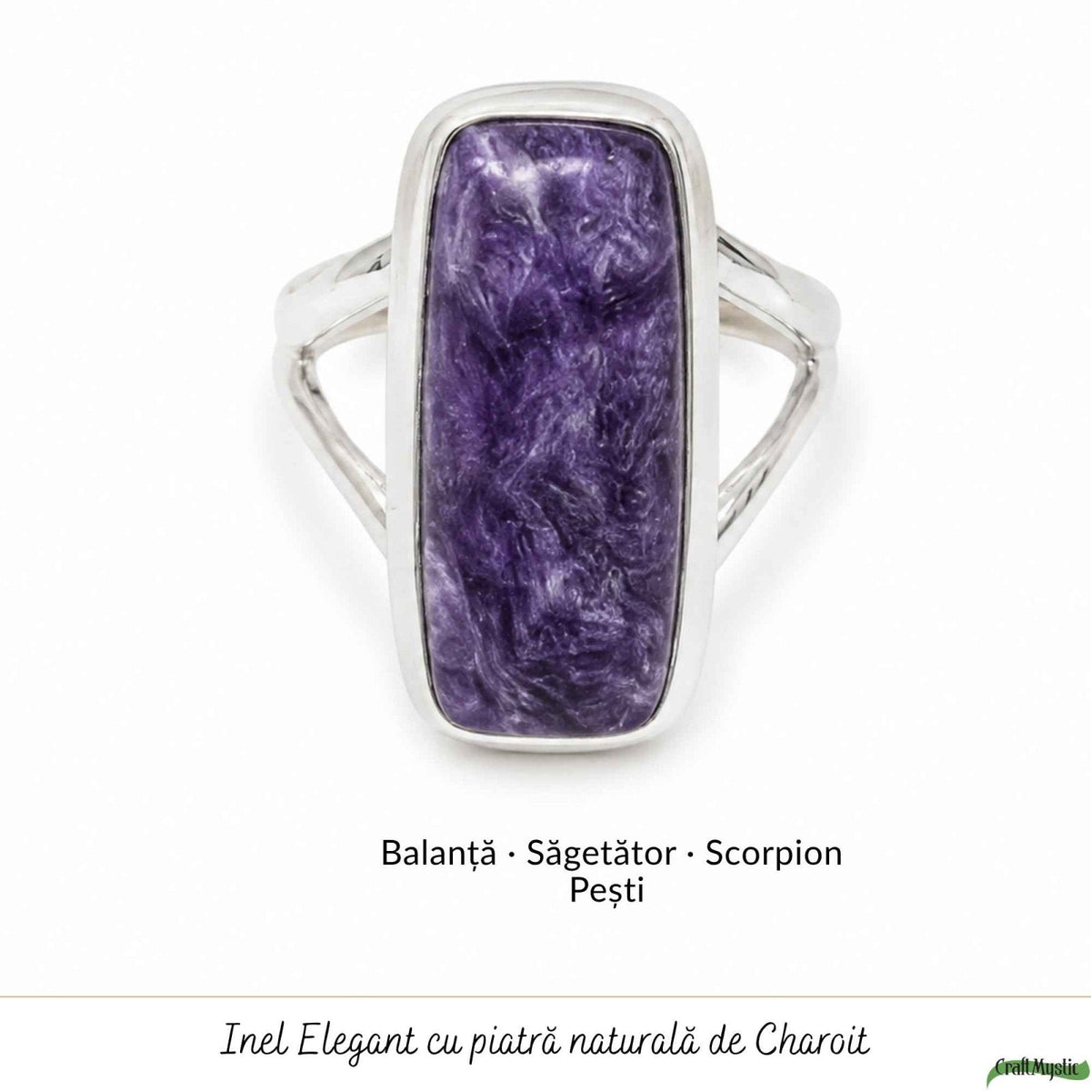 Inel cu Charoit, Argint 925 – CraftMystic