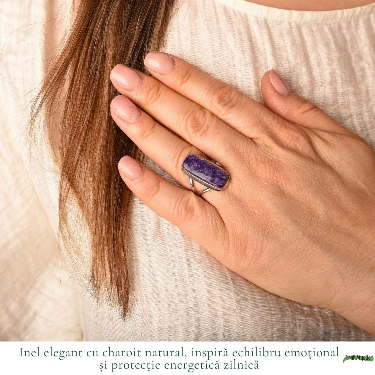 Inel cu Charoit, Argint 925 – CraftMystic