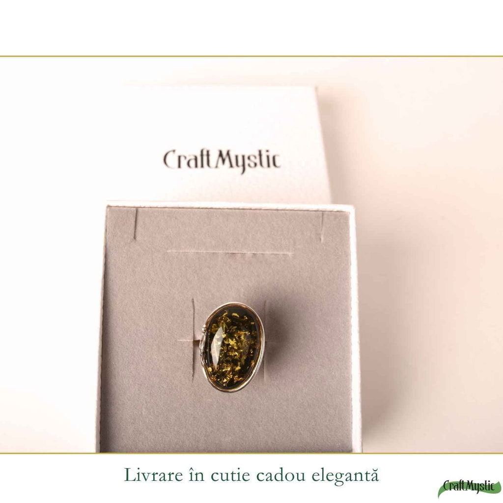 Inel cu Chihlimbar, Argint 925 – CraftMystic