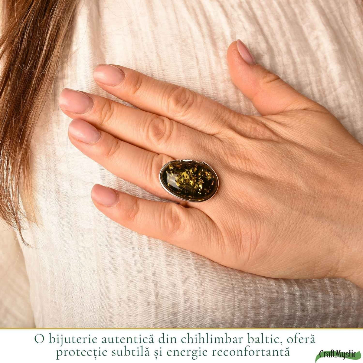Inel cu Chihlimbar, Argint 925 – CraftMystic