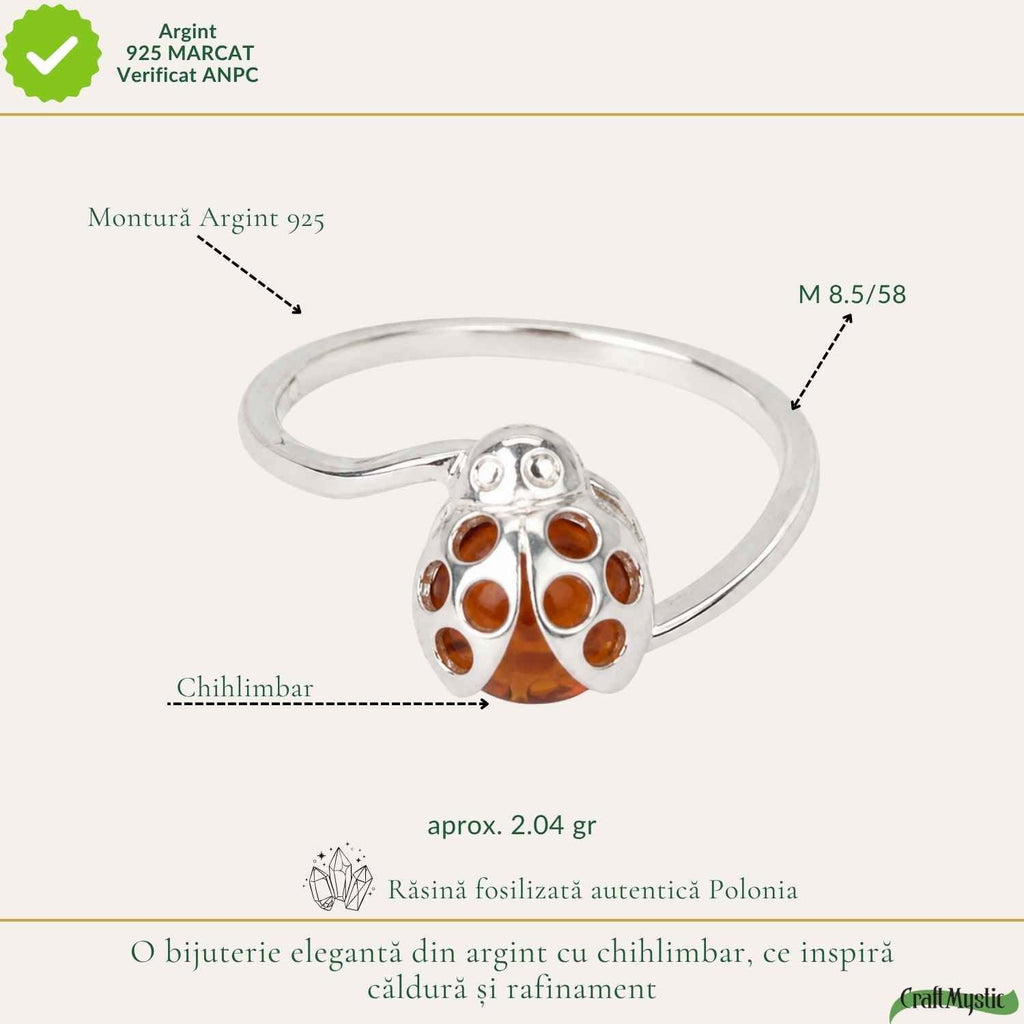 Inel cu Chihlimbar, Argint 925 – CraftMystic