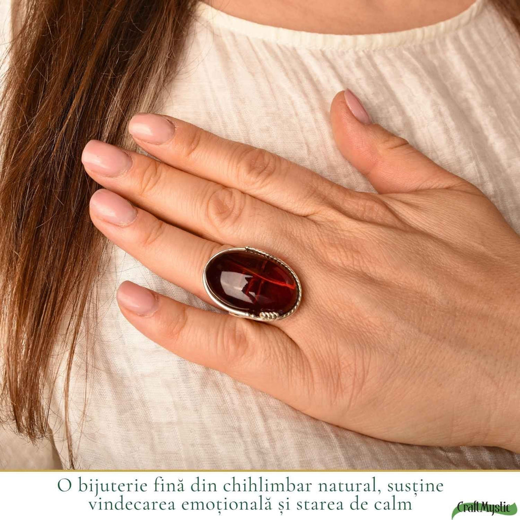 Inel cu Chihlimbar, Argint 925 – CraftMystic