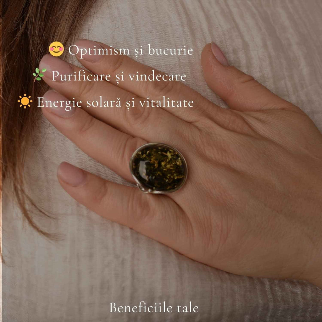 Inel cu Chihlimbar, Argint 925 – CraftMystic