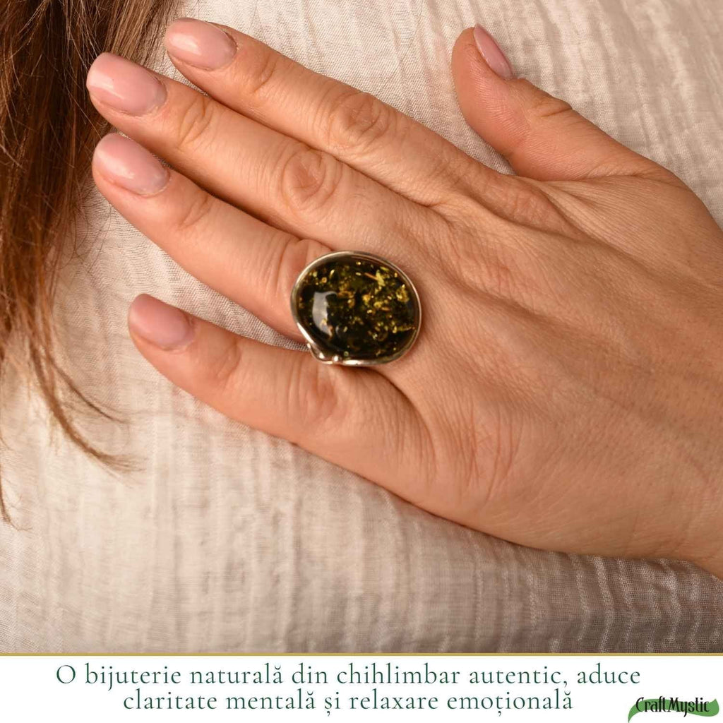 Inel cu Chihlimbar, Argint 925 – CraftMystic