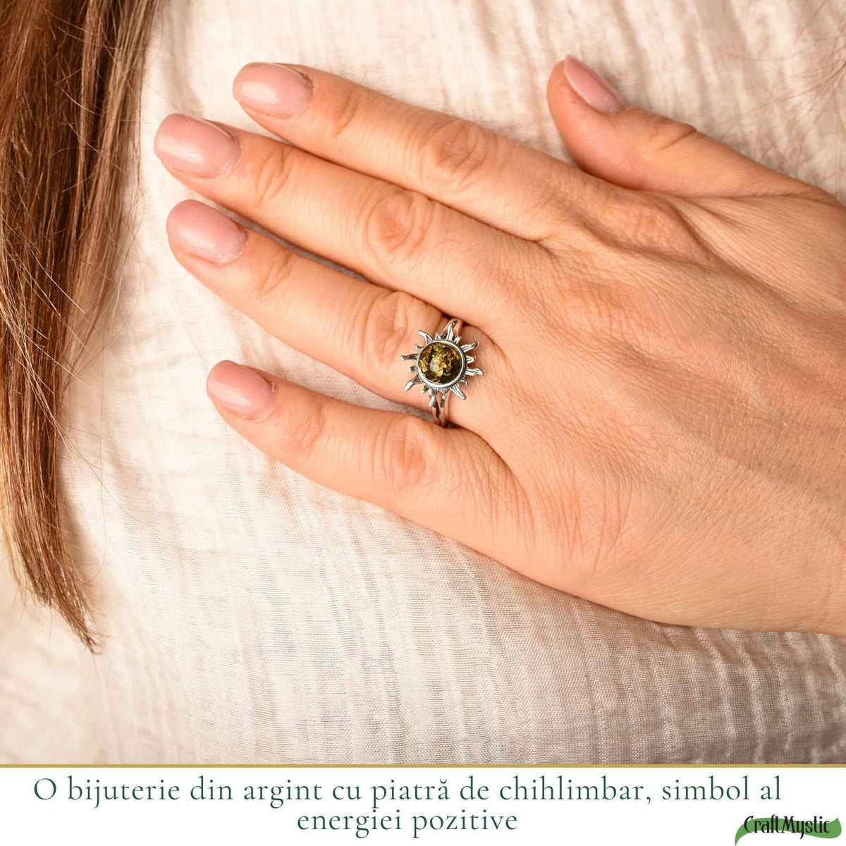 Inel cu Chihlimbar, Argint 925 – CraftMystic