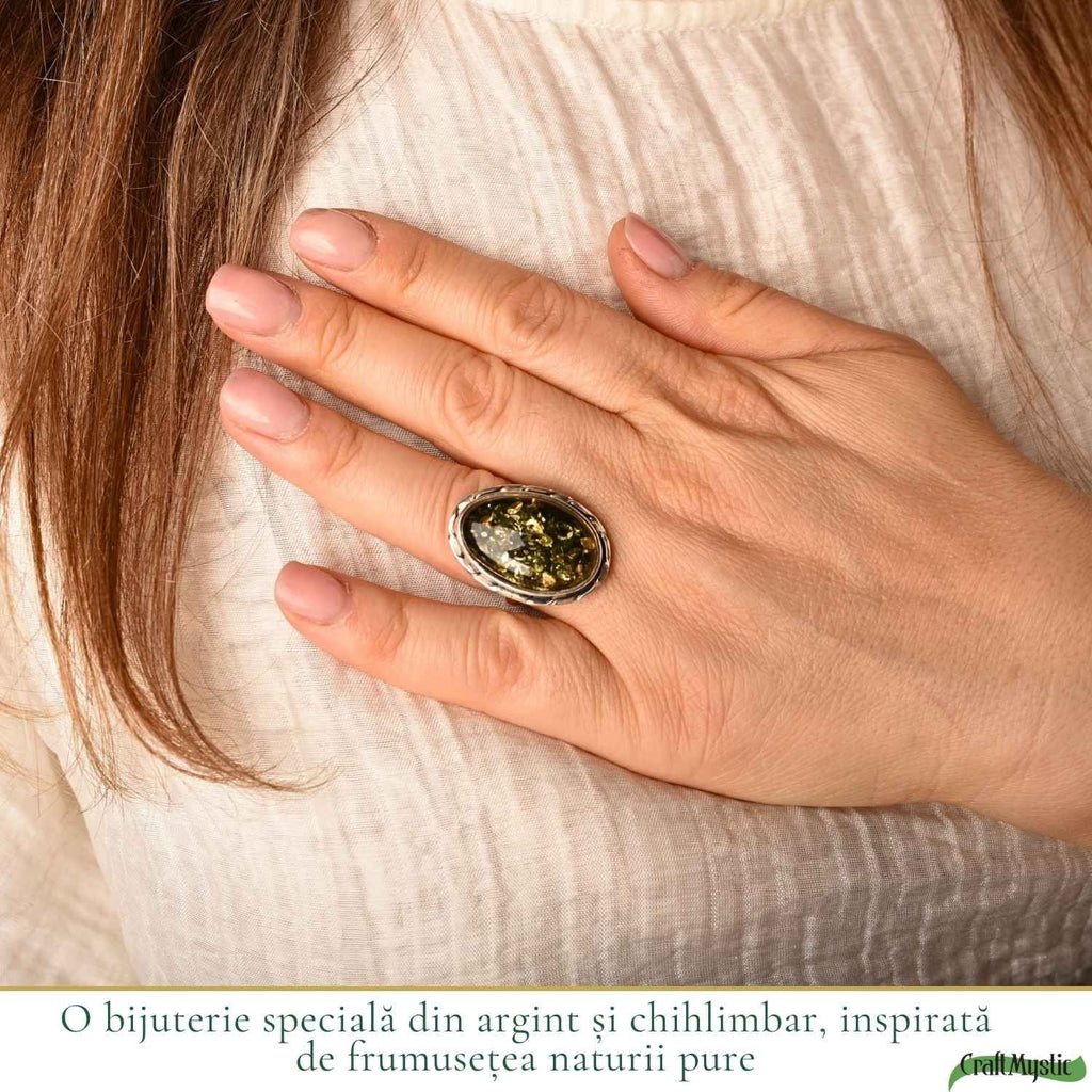 Inel cu Chihlimbar, Argint 925 – CraftMystic